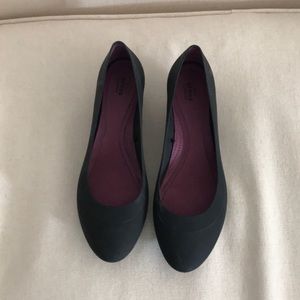 Crocs black wedges. Size 10